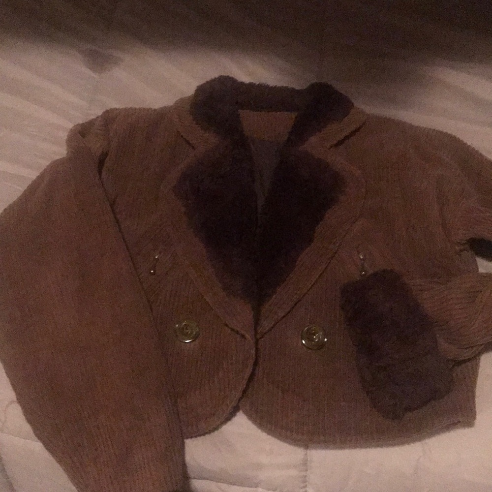 Brown half jacket.